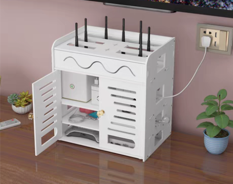 转卖路由器收纳盒wifi猫遥控器收纳架插排...
