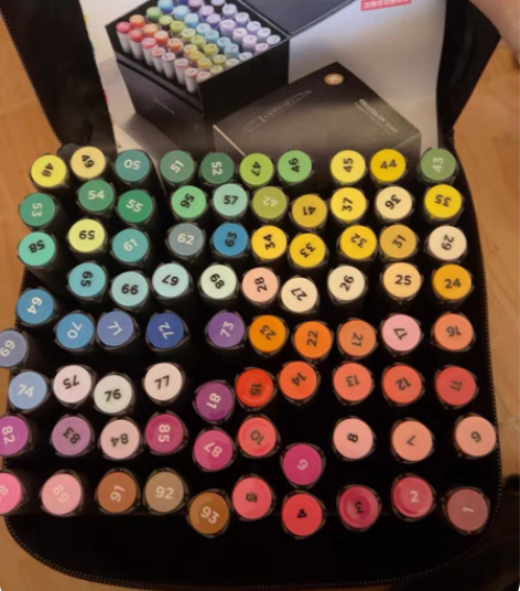 正版sta斯塔3203马克笔套装学生双头漫...