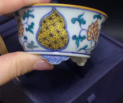 包邮大德堂手绘青花斗彩福禄连连钵精品花盆 ...