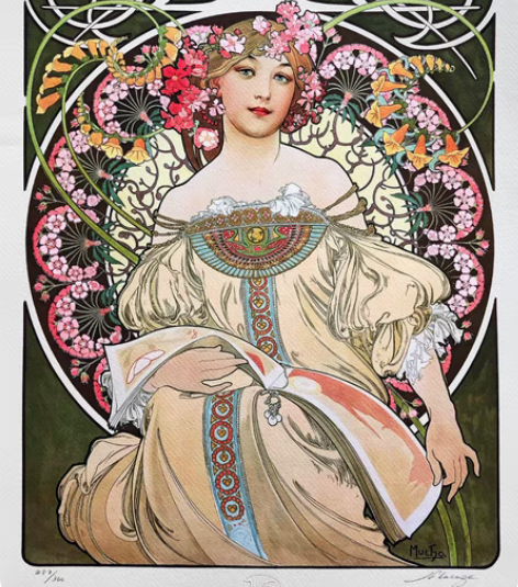 穆夏版画 梦想 全球限量版 ，丝网印刷版画...