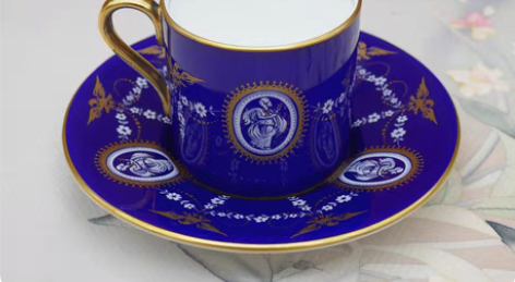 Aynsley 手绘珐琅釉天使咖啡杯 英国...