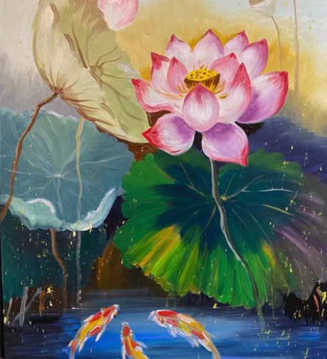 包邮丙烯手绘 40×50 心诚者来 不退不...