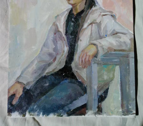 包邮布面手绘油画，美院学生作品，画的非常好...