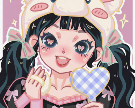 【超低价】鸭鸭风Q版手绘头像定制情侣宠物真...