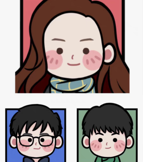 包邮特价头像约稿可爱风豆豆眼手绘头像定制q...