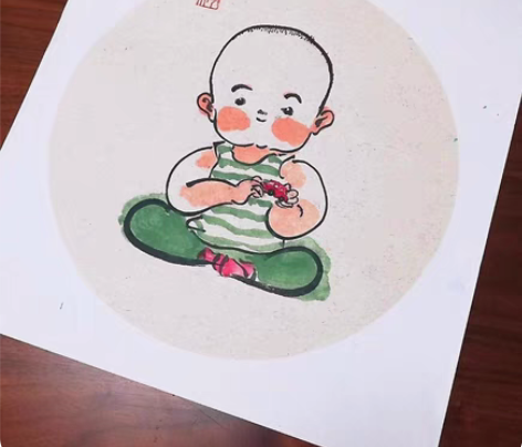 包邮国画人物萌娃小儿系列原创 内容：萌娃小...