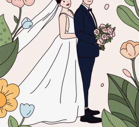 包邮手绘头像定制  婚礼请柬设计 卡通头像...