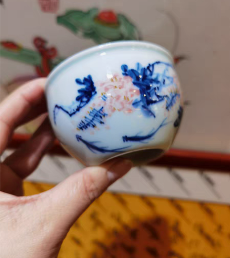包邮景德镇手工手绘柴窑杯 感兴趣的话点“我...