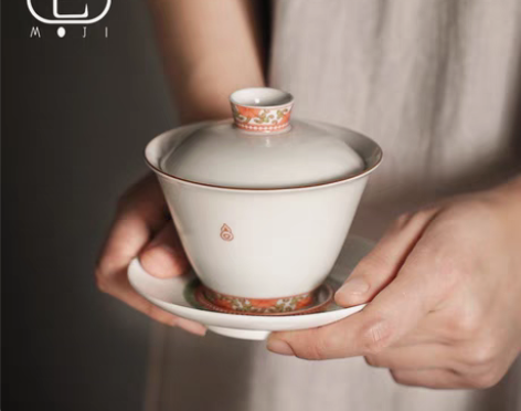 包邮一款故宫风格的三才盖碗 陶瓷三才盖碗，...