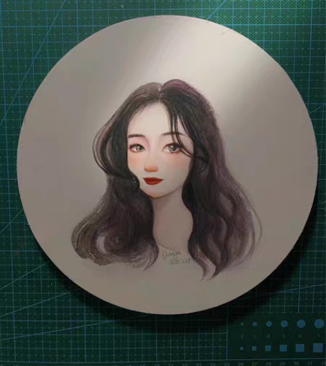 包邮手绘头像复古水彩风头像定制情侣婚礼请柬...
