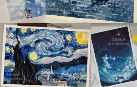 包邮代画油画棒 画画定制 风景人物绘画接单...