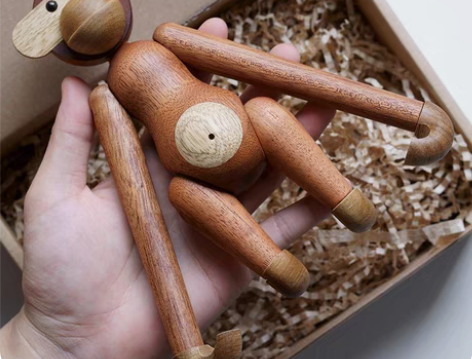 包邮北欧实木猴子摆件挂墙木偶木制手工艺品创...