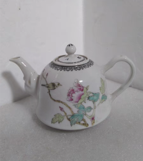 包邮50年代手绘花鸟壶一把！包老包真包手绘...
