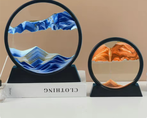 包邮圆形流沙画3d立体动态沙漏家居装饰礼物...