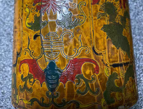 老民俗，老物件，老笔筒 高15cm 宽11...