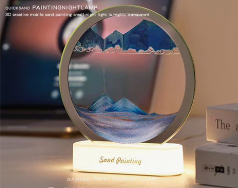流沙画夜灯台灯生日礼物女送女孩送男生女生桌...