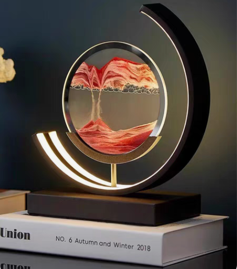 国风山水流沙画摆件创意沙漏办公桌客厅卧室轻...