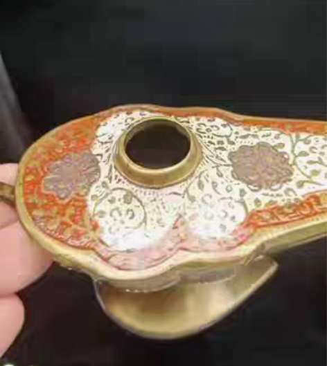 包邮古玩古董回流的铜胎珐琅彩宝象花酒壶 包...