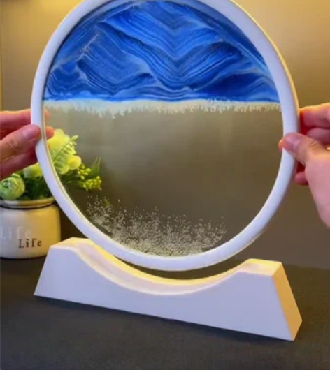 全新 流沙画创意沙漏摆件个性3d动态客厅办...