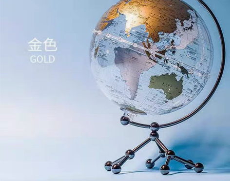 包邮中古风透明高清地球仪 摆件 金属支架 ...