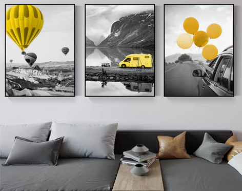 转卖客厅墙面装饰画沙发背景墙挂画黑白风景卧...