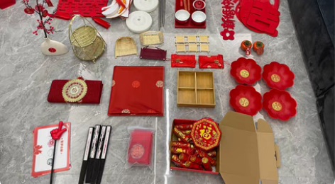 只用过一次的婚礼用品，便宜出啦 喜茶喜碗喜...