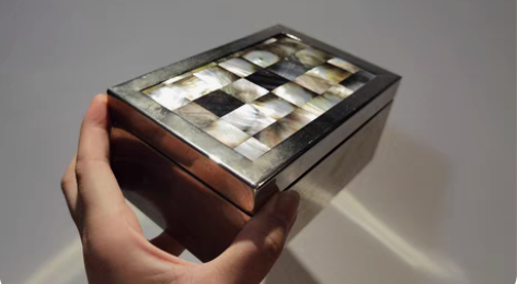 包邮欧轻奢现代样板房 钢质贝壳装饰收纳盒 ...