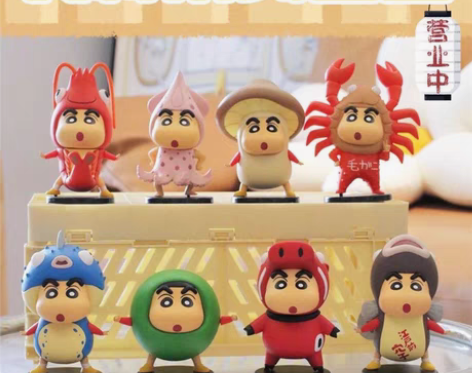 包邮祖国版蜡笔小新食材系列手办盲盒蘑菇龙虾...