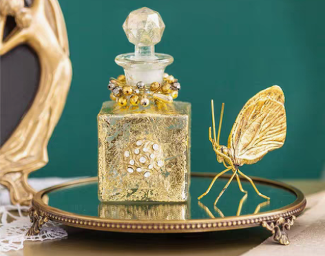 转卖收获小屋复古玻璃香水瓶无火香薰空瓶藤条...