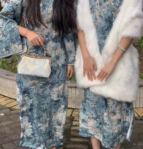 包邮服装设计纹样旗袍(纯手工制作) 学校服...