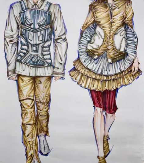 服装效果图马克笔时装画，各种风格都可画。价...