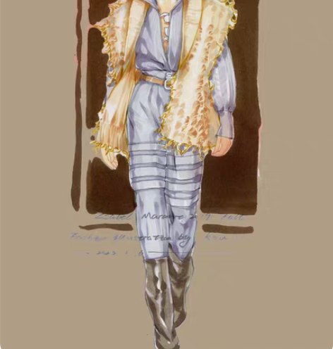 服装设计效果图 马克笔手绘，可设计￥300...