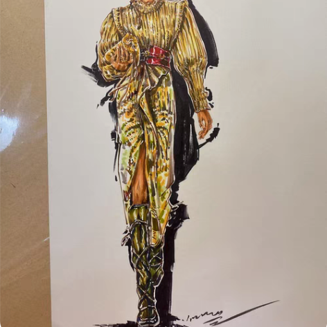 //接服装效果图马克笔手绘10 接秀场图、...