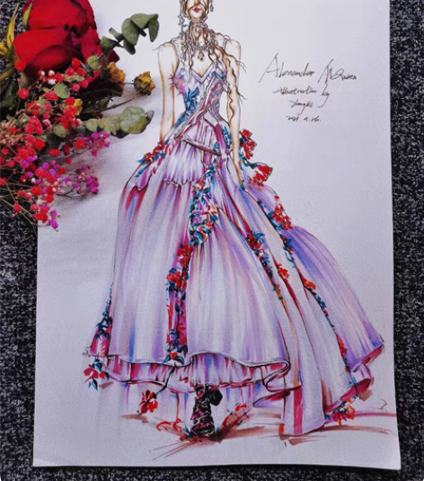 服装效果图手绘 按图定价，需要私聊，用的好...