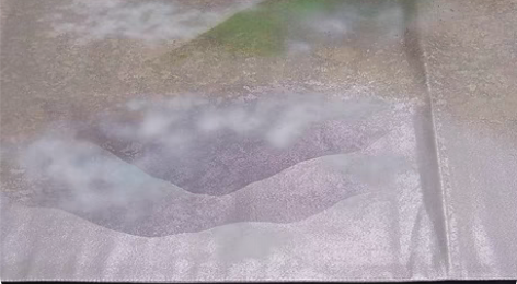 太鼓柄袋带，手绘远山金彩， 有一点瑕疵 在...