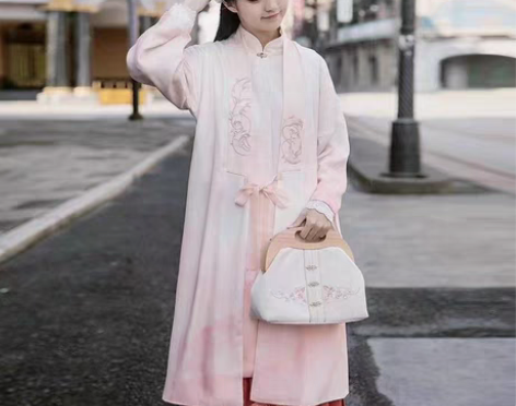 包邮S码鹿韵记原创改良女装心月狐立领斜襟长...