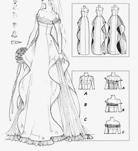 包邮fashion sketch服装设计手...