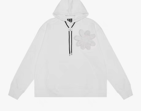 转卖MEDMxAWHITE联名系列小花连帽衫卫衣男秋冬季美式...