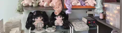 棉花娃娃 茶不奶【有双马尾，自己装的脆饺几...