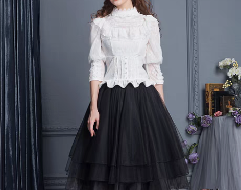 转卖【年货价】花儿开了层叠网纱半身裙a字中...