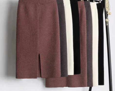 转卖加厚针织半身裙一步裙包臀裙女港味秋冬季...