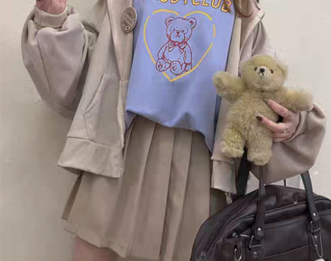 转卖@多色 蓝/灰/红/紫/杏 日系学生半...