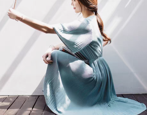 转卖百褶裙雪纺裙中长款韩版时尚长裙连衣裙女...