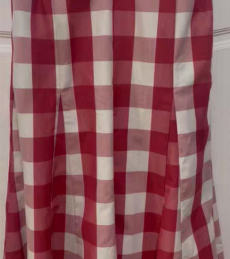 包邮红色格子松紧腰半身裙鱼尾裙长裙半身长裙...