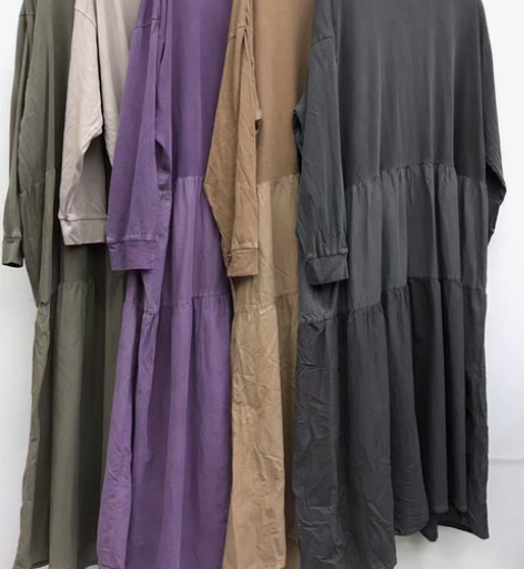 包邮出口日本元单纯棉水洗棉连帽蛋糕裙，针织...