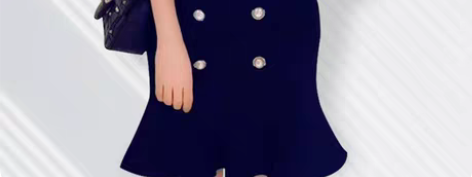 转卖[转卖]清仓女装藏蓝色鱼尾裙女2019...