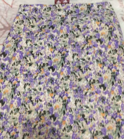 转卖不出错夏季香芋紫色碎花高腰半身裙鱼尾裙...