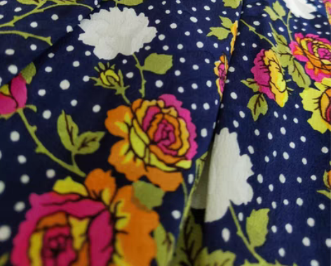 包邮vintage 古着 花柄百褶裙玫瑰花...