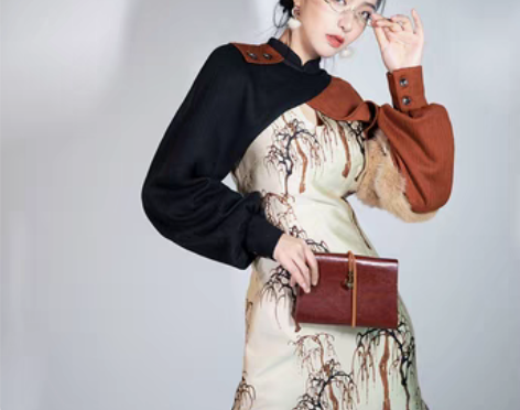 转卖四斤自制弥望秋冬针织复古改良旗袍小袄国...