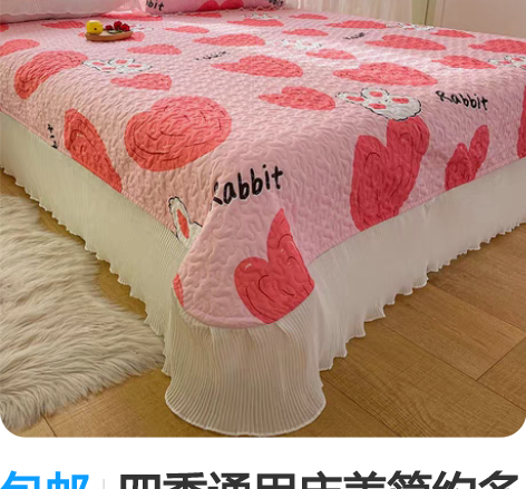 包邮四季通用床盖简约多功能外贸床罩三件套双...